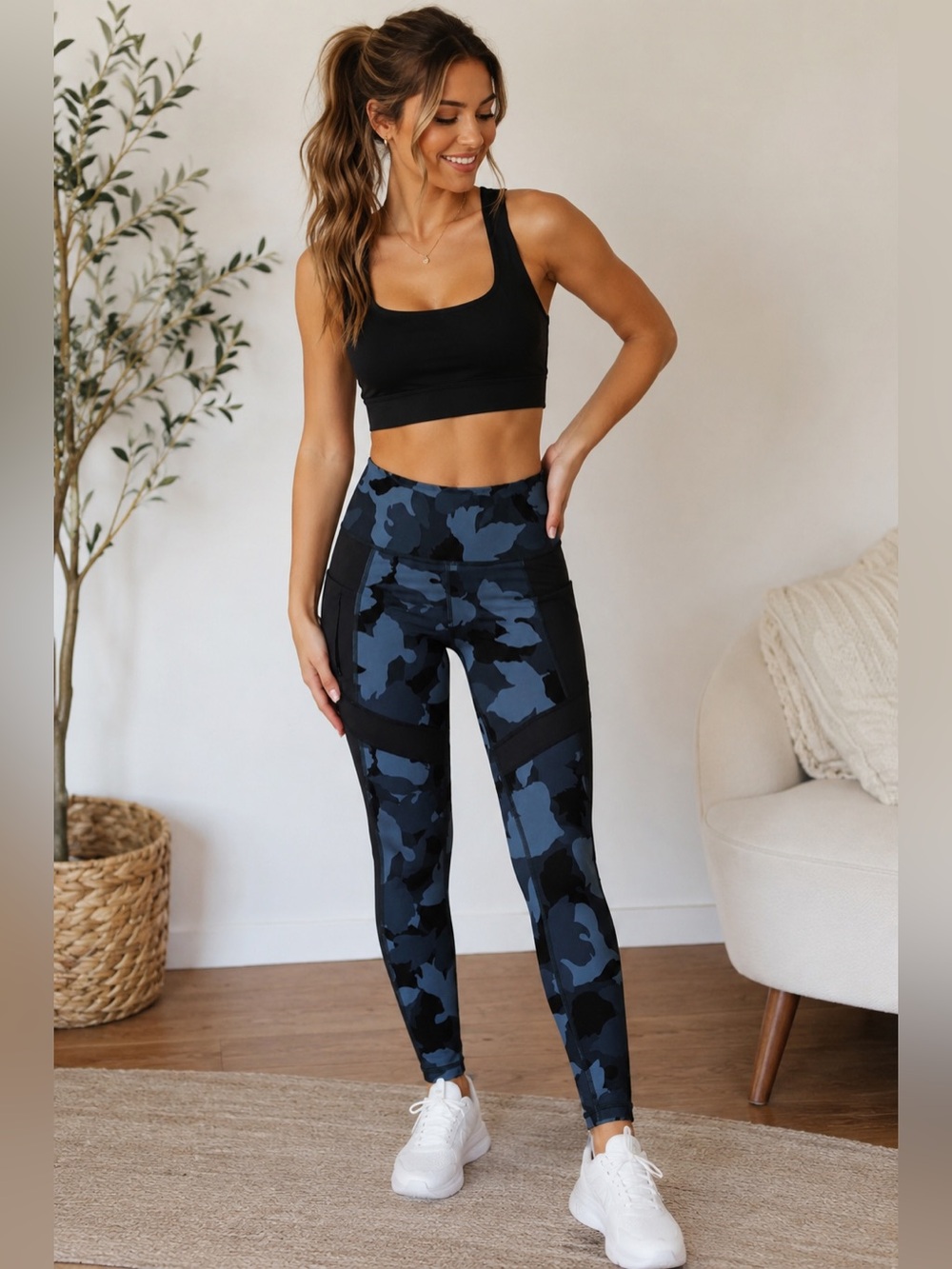 Athleta Blue Camo Leggings